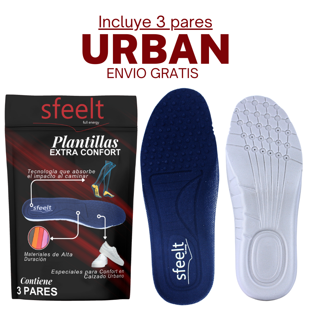 3 pares URBAN- Plantillas para Descanso