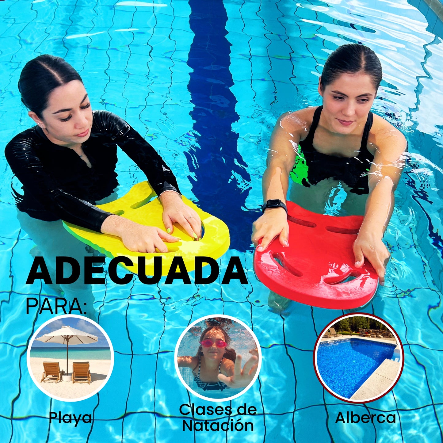 HydroKit 2 Tablas de Natación + 1 Estuche de Lentes