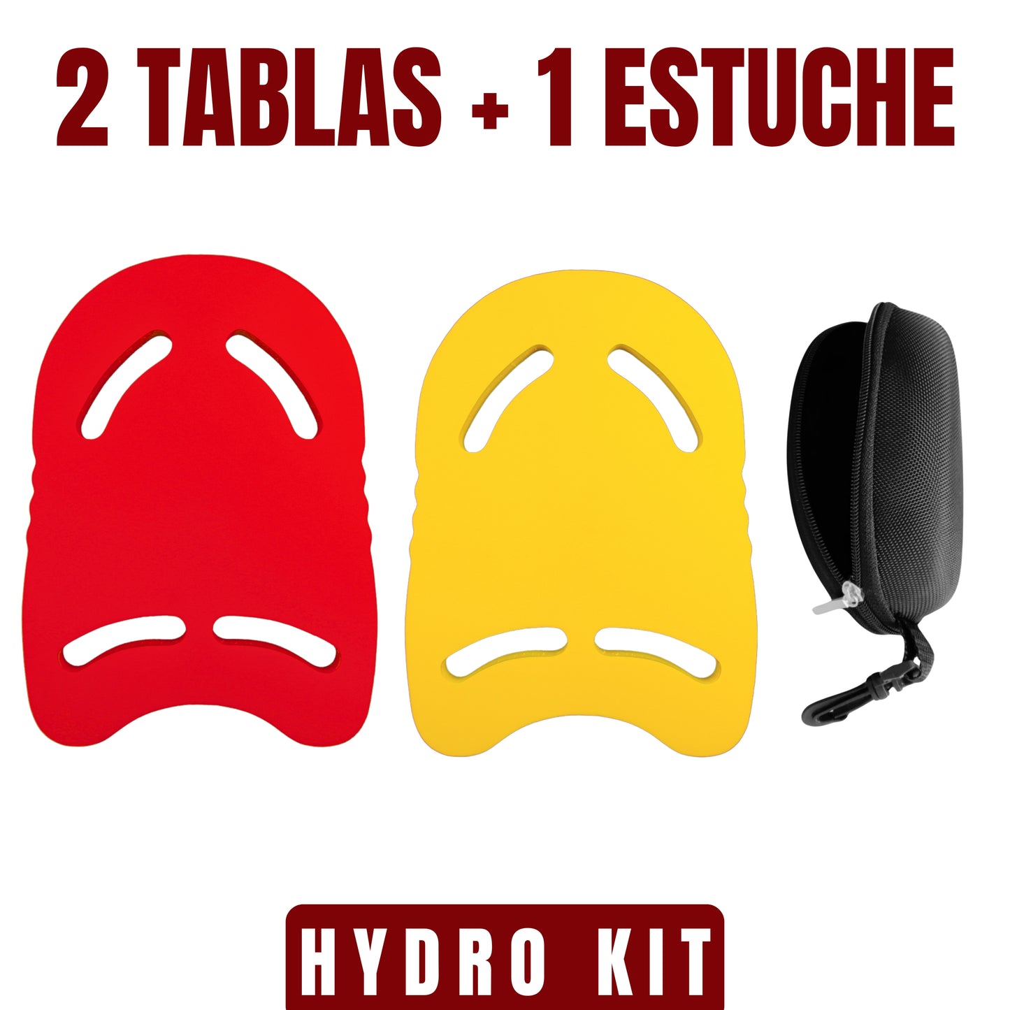 HydroKit 2 Tablas de Natación + 1 Estuche de Lentes