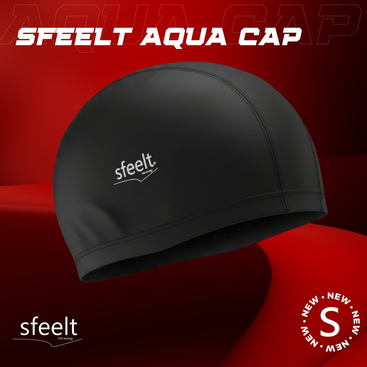 Sfeelt Aqua Cap Gorro De Natación Tela Liso Ergonómico