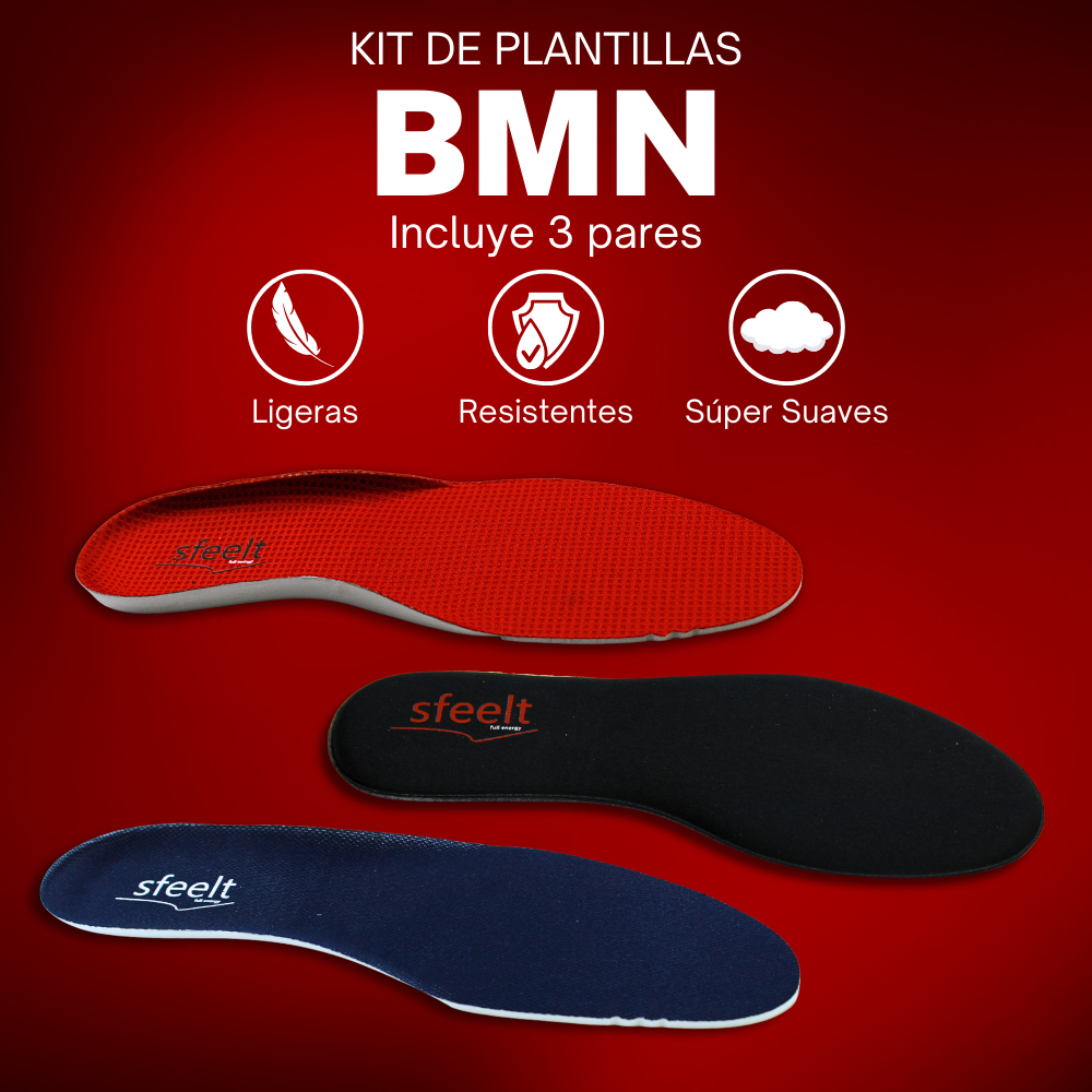 KIT BMN 3 Plantillas para Calzado Deportivo/Casual Sfeelt