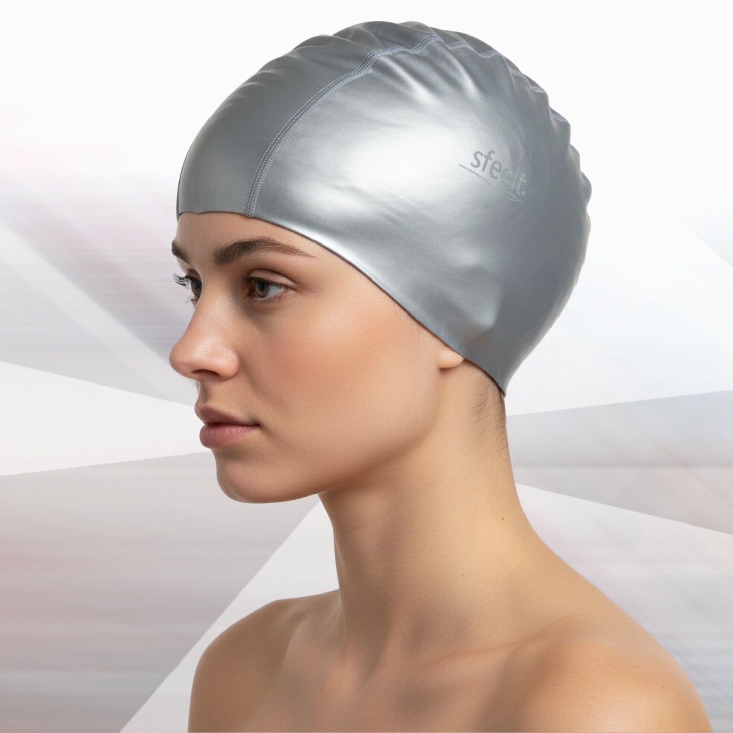 Sfeelt Aqua Cap Gorro De Natación Tela Liso Ergonómico