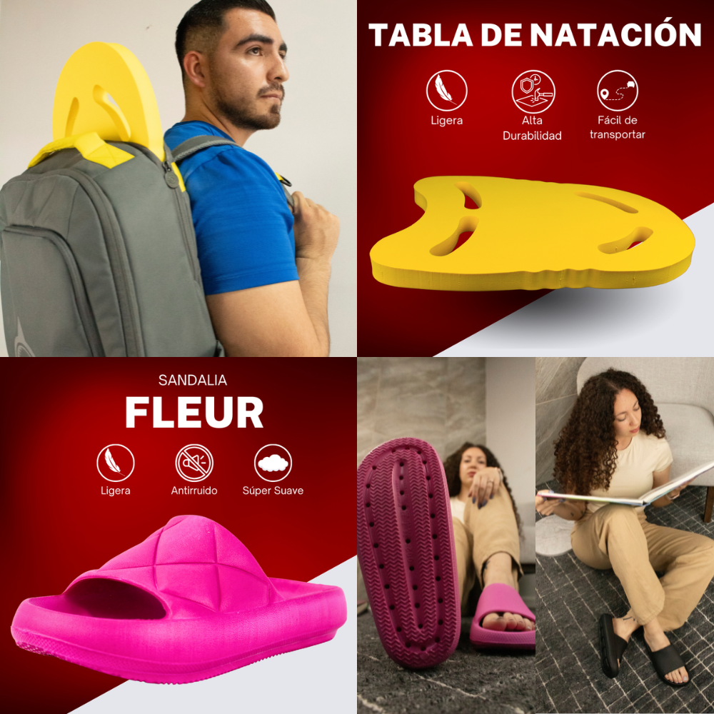 Kit Acuático Sandalia Sfeelt Fleur+ Tabla Natación Sfeelt